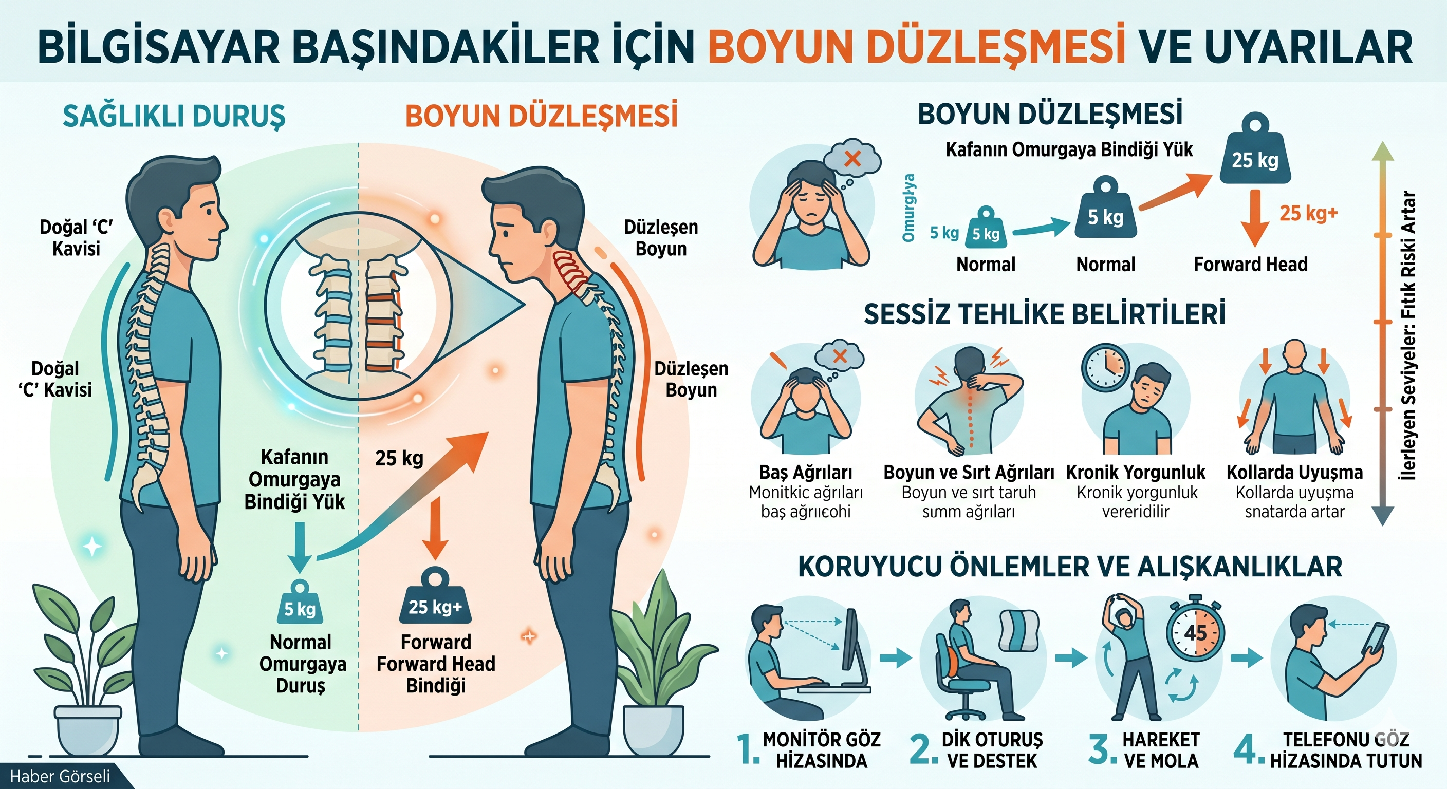 Ofis Çalışanları Dikkat! Boyun Düzleşmesinden Korunmanın 5 Yolu