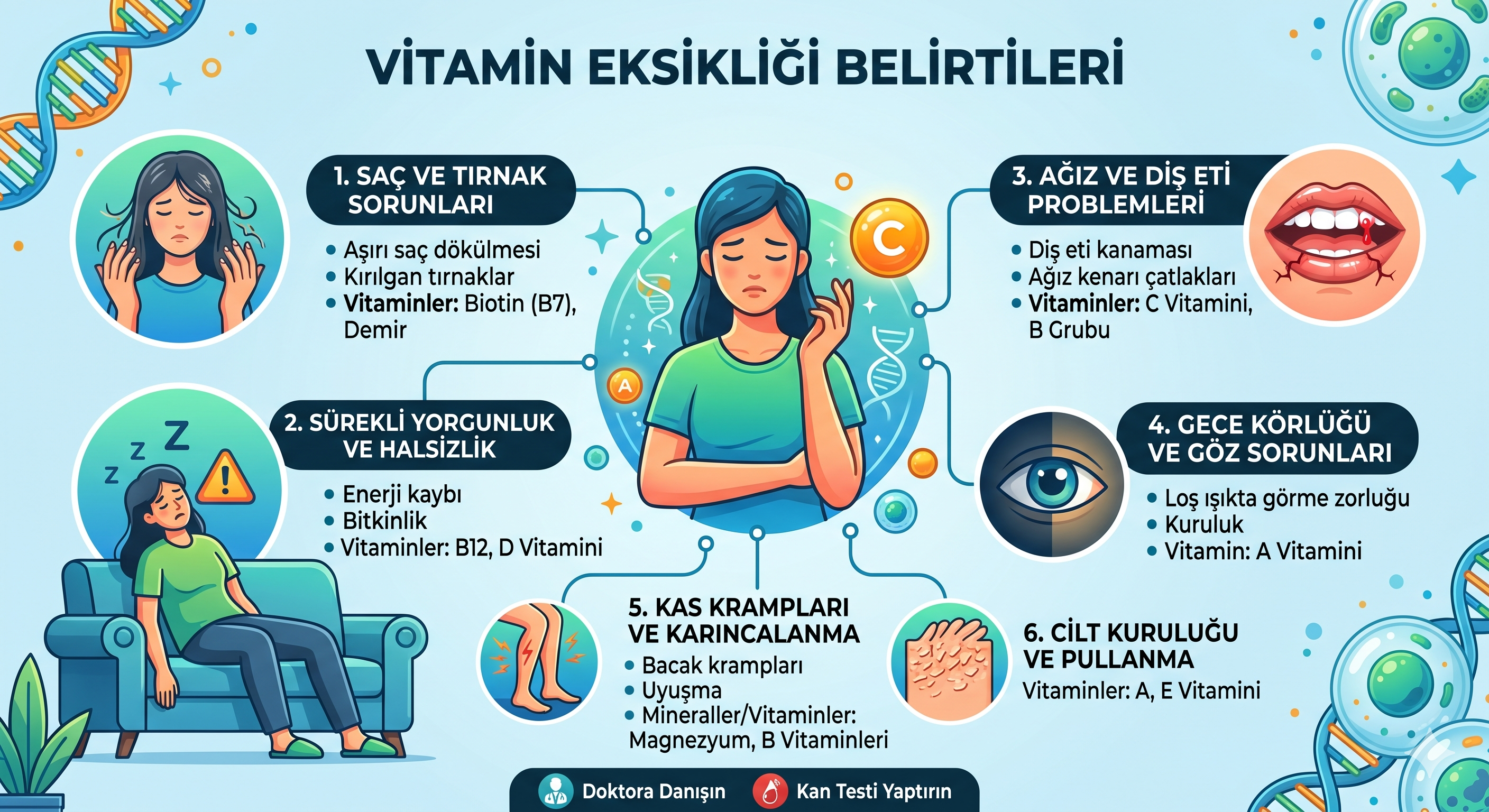 Vitamin eksikliğinin 7 kritik belirtisi