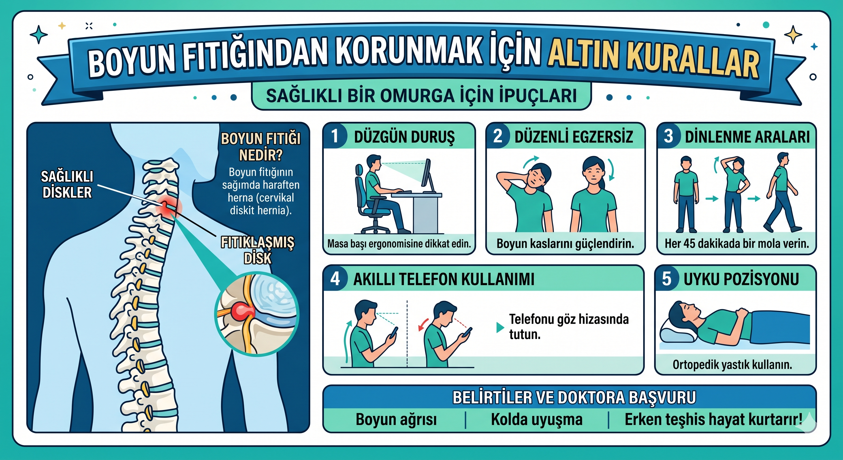 Boyun Fıtığından Korunmak İçin Altın Kurallar