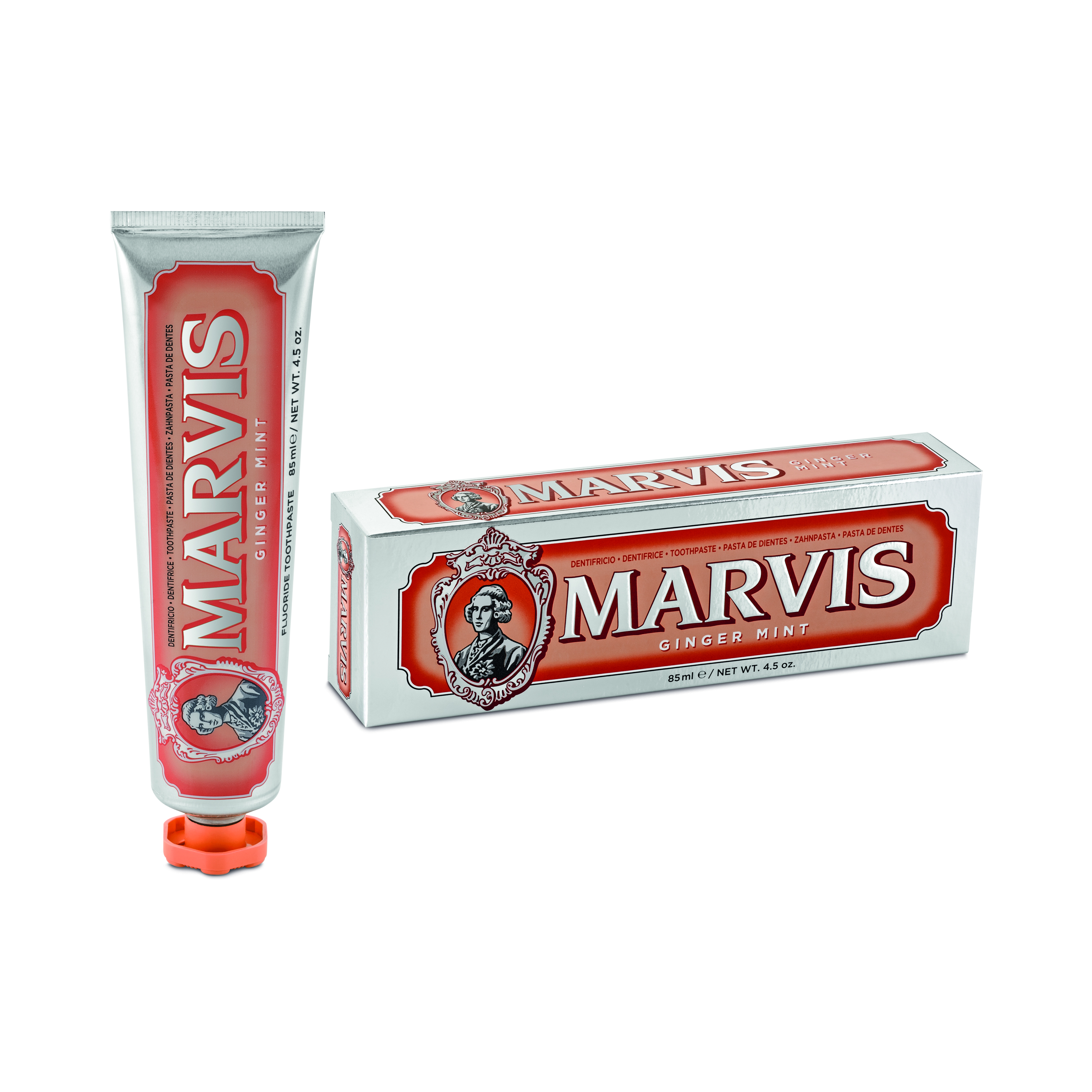 Marvis, Ginger diş macunu ve Whitening Mint ağız bakım suyu